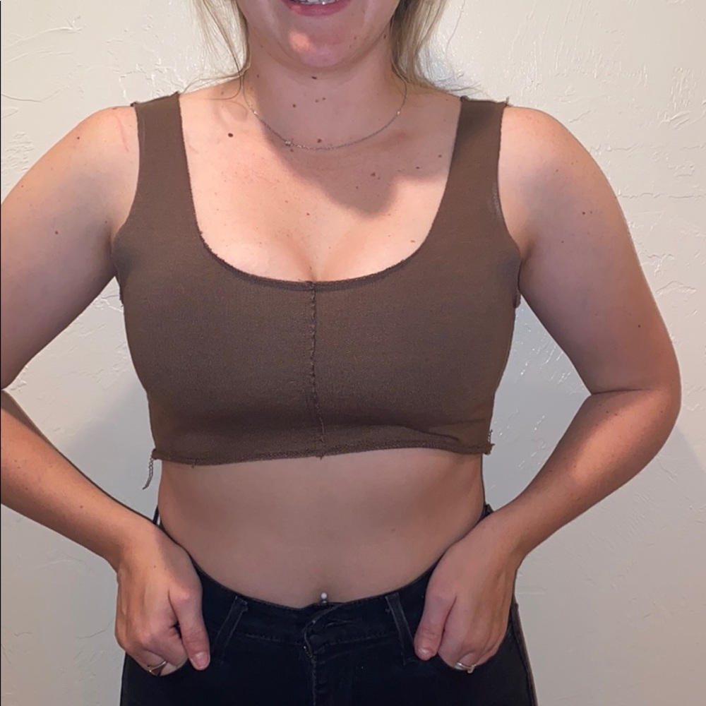 brown crop top